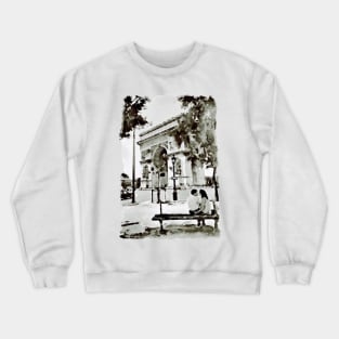 The Arc de Triomphe Paris Black and White Crewneck Sweatshirt